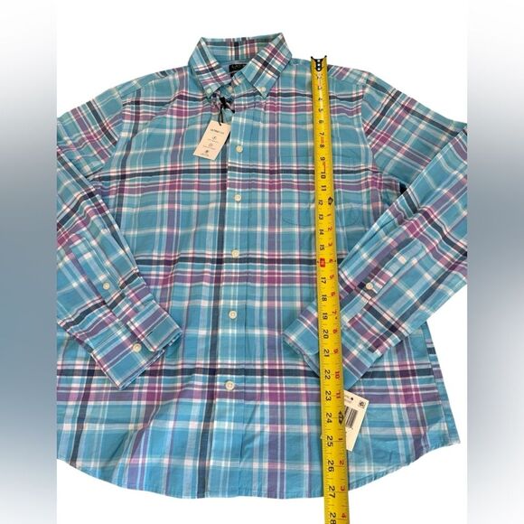 Ralph Lauren Plaid Button Down Shirt Stretch Regular Fit Men Medium NEW Blue - Picture 8 of 9